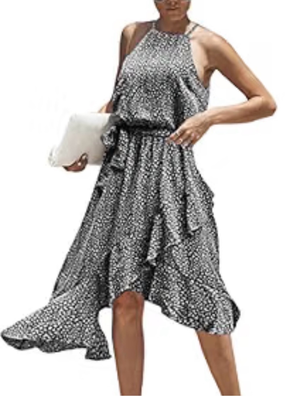 Black and White Midi Dress